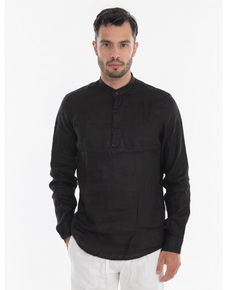 OVER-D Linen shirt mao OE1S2S4C48 Black OVER-D - 10