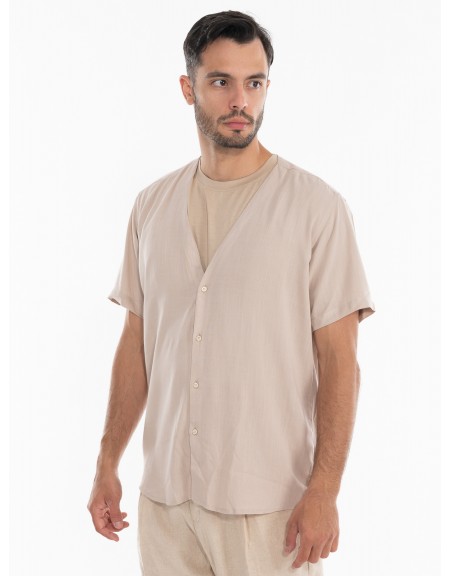 OVER-D Πουκάμισο κοντομάνικο OE1S2S4C51 Μπεζ OVER-D - 2