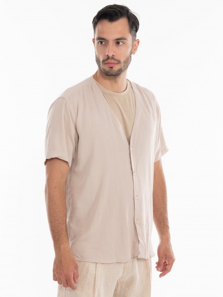 OVER-D Πουκάμισο κοντομάνικο OE1S2S4C51 Μπεζ OVER-D - 3