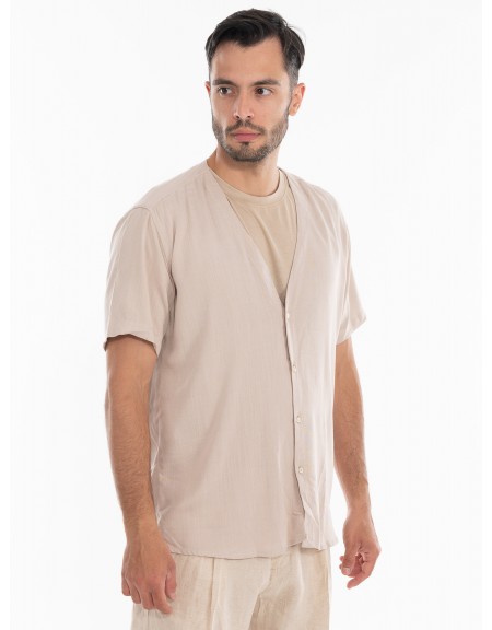 OVER-D Πουκάμισο κοντομάνικο OE1S2S4C51 Μπεζ OVER-D - 3