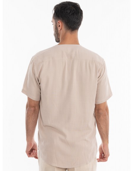 OVER-D Πουκάμισο κοντομάνικο OE1S2S4C51 Μπεζ OVER-D - 4