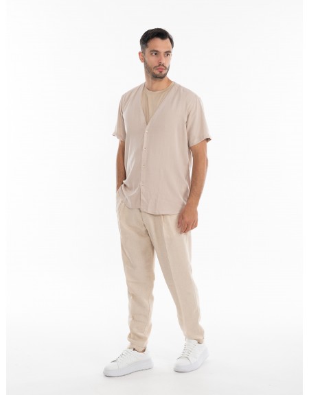 OVER-D Πουκάμισο κοντομάνικο OE1S2S4C51 Μπεζ OVER-D - 10