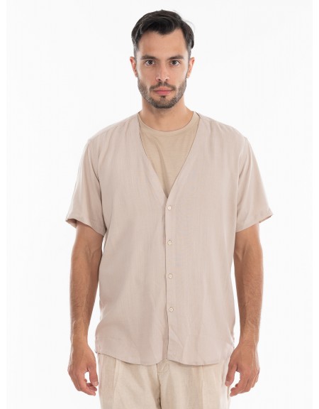 OVER-D Πουκάμισο κοντομάνικο OE1S2S4C51 Μπεζ OVER-D - 14