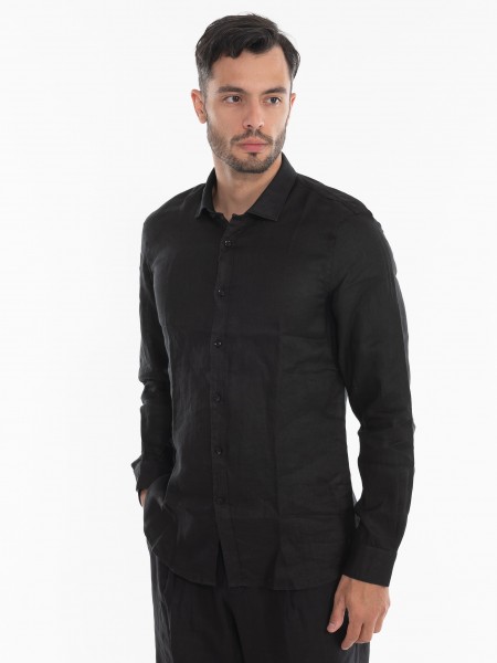 OVER-D Linen Shirt OE1S2S4C49 Black OVER-D - 1