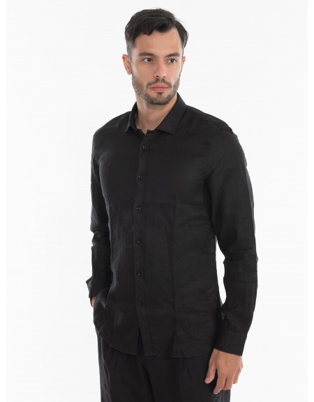 OVER-D Linen Shirt OE1S2S4C49 Black OVER-D - 1