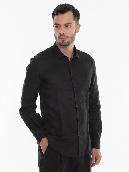 OVER-D Linen Shirt OE1S2S4C49 Black OVER-D - 3