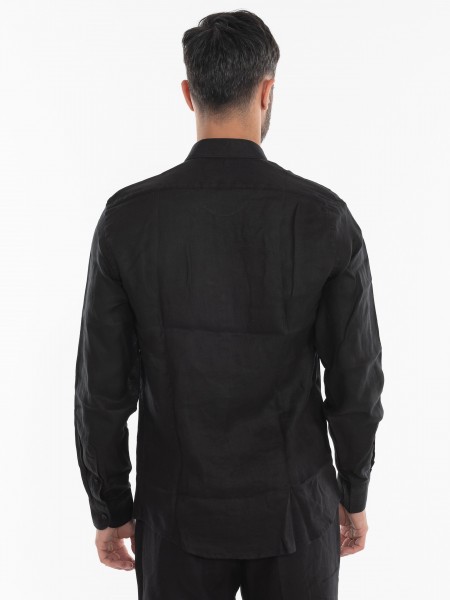OVER-D Linen Shirt OE1S2S4C49 Black OVER-D - 4