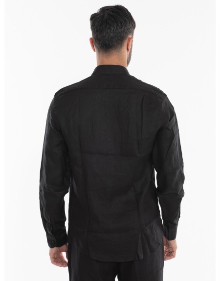 OVER-D Linen Shirt OE1S2S4C49 Black OVER-D - 4