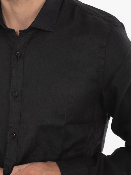 OVER-D Linen Shirt OE1S2S4C49 Black OVER-D - 5