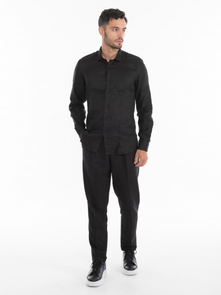 OVER-D Linen Shirt OE1S2S4C49 Black OVER-D - 6