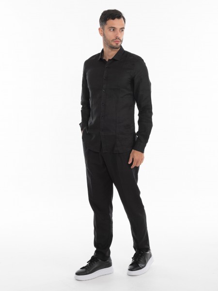 OVER-D Linen Shirt OE1S2S4C49 Black OVER-D - 7