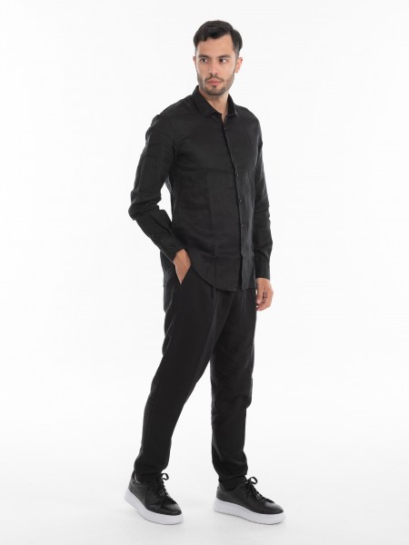 OVER-D Linen Shirt OE1S2S4C49 Black OVER-D - 8