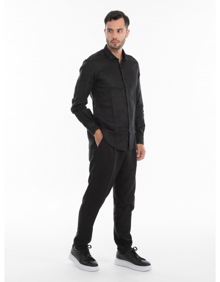 OVER-D Linen Shirt OE1S2S4C49 Black OVER-D - 8