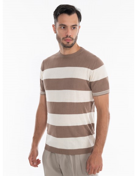 OVER-D T-shirt yarn OE1S2S4M09 Brown - Beige OVER-D - 2