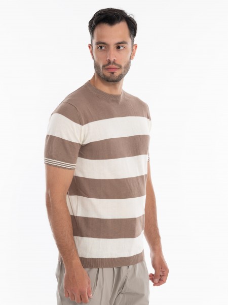 OVER-D T-shirt yarn OE1S2S4M09 Brown - Beige OVER-D - 3
