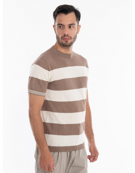 OVER-D T-shirt yarn OE1S2S4M09 Brown - Beige OVER-D - 3