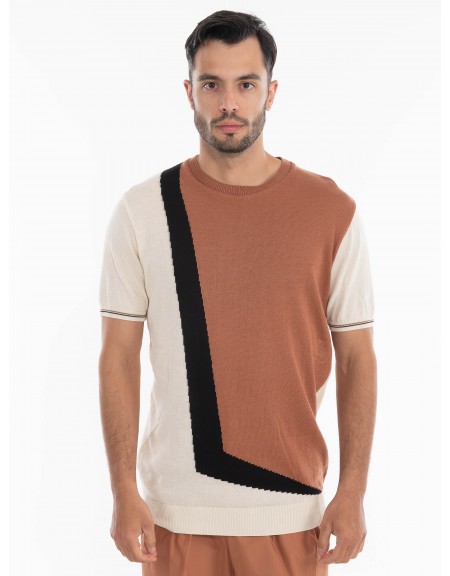 OVER-D T-shirt νημάτινο OE1S2S4M31 Καφέ - Μπεζ OVER-D - 1