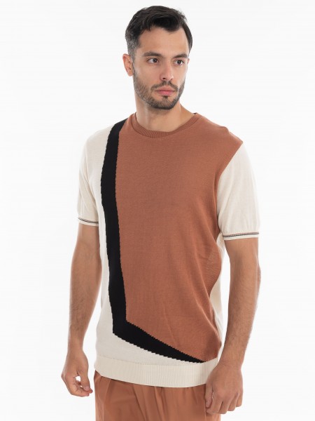 OVER-D T-shirt νημάτινο OE1S2S4M31 Καφέ - Μπεζ OVER-D - 2