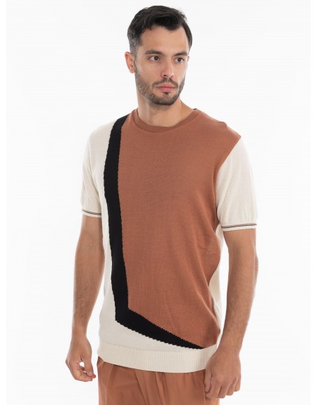 OVER-D T-shirt νημάτινο OE1S2S4M31 Καφέ - Μπεζ OVER-D - 2