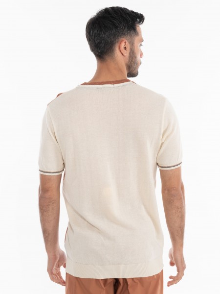 OVER-D T-shirt νημάτινο OE1S2S4M31 Καφέ - Μπεζ OVER-D - 4