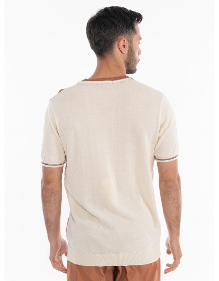 OVER-D T-shirt νημάτινο OE1S2S4M31 Καφέ - Μπεζ OVER-D - 4