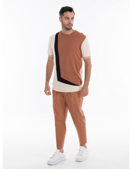 OVER-D T-shirt νημάτινο OE1S2S4M31 Καφέ - Μπεζ OVER-D - 6