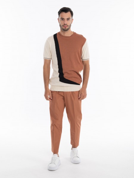 OVER-D T-shirt νημάτινο OE1S2S4M31 Καφέ - Μπεζ OVER-D - 7