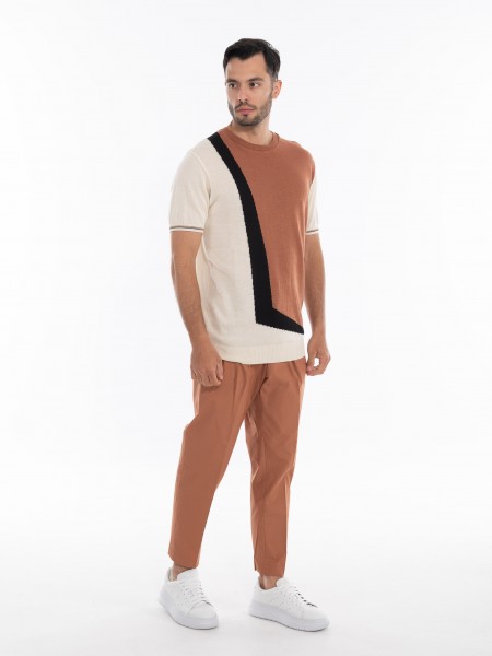 OVER-D T-shirt νημάτινο OE1S2S4M31 Καφέ - Μπεζ OVER-D - 8