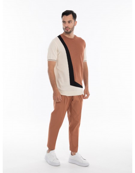 OVER-D T-shirt νημάτινο OE1S2S4M31 Καφέ - Μπεζ OVER-D - 8