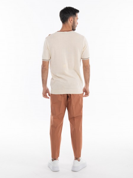 OVER-D T-shirt νημάτινο OE1S2S4M31 Καφέ - Μπεζ OVER-D - 9