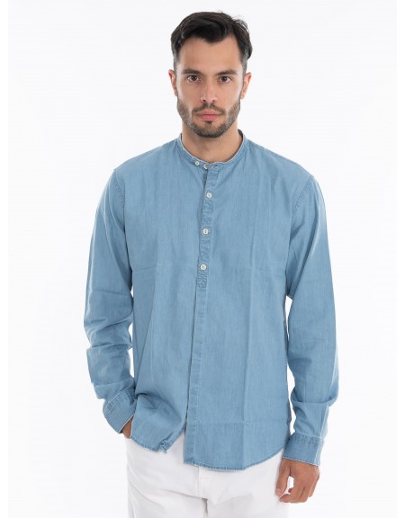 OVER-D Jean πουκάμισο mao OE1S2S4C33 Μπλε OVER-D - 1