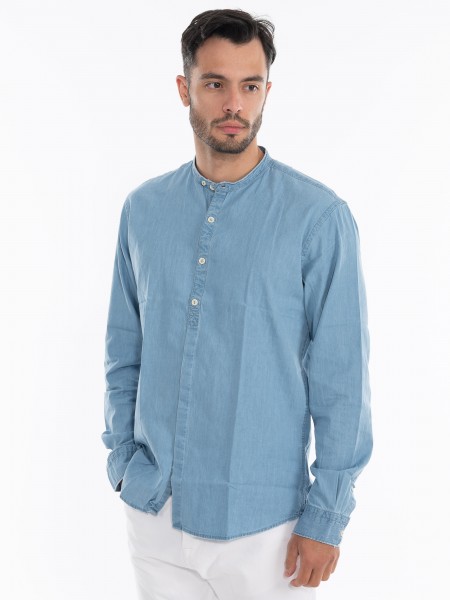 OVER-D Jean πουκάμισο mao OE1S2S4C33 Μπλε OVER-D - 2