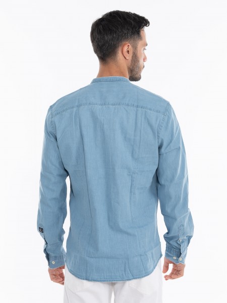 OVER-D Jean πουκάμισο mao OE1S2S4C33 Μπλε OVER-D - 4