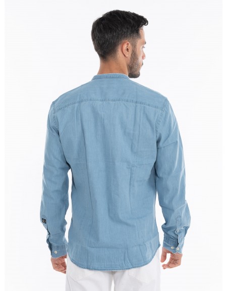 OVER-D Jean πουκάμισο mao OE1S2S4C33 Μπλε OVER-D - 4