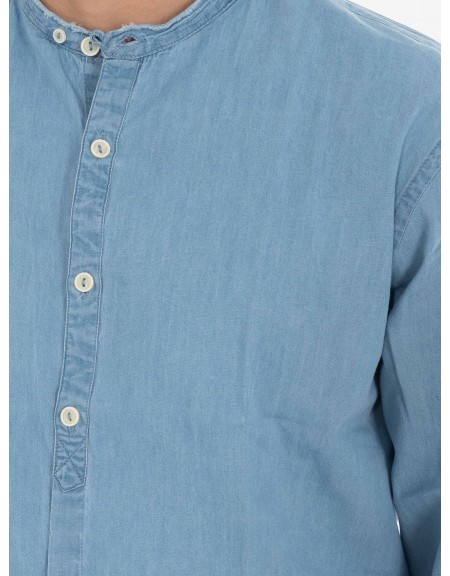 OVER-D Jean πουκάμισο mao OE1S2S4C33 Μπλε OVER-D - 5