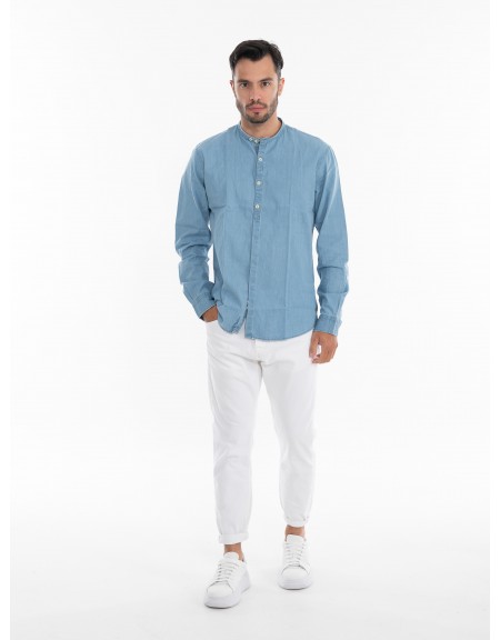 OVER-D Jean πουκάμισο mao OE1S2S4C33 Μπλε OVER-D - 6