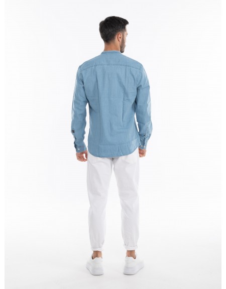 OVER-D Jean πουκάμισο mao OE1S2S4C33 Μπλε OVER-D - 9