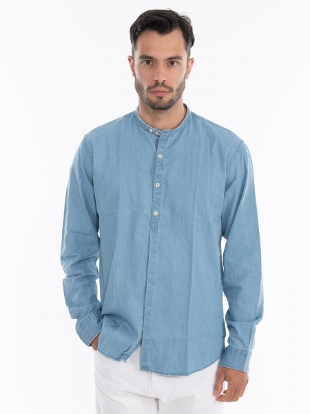 OVER-D Jean πουκάμισο mao OE1S2S4C33 Μπλε OVER-D - 10