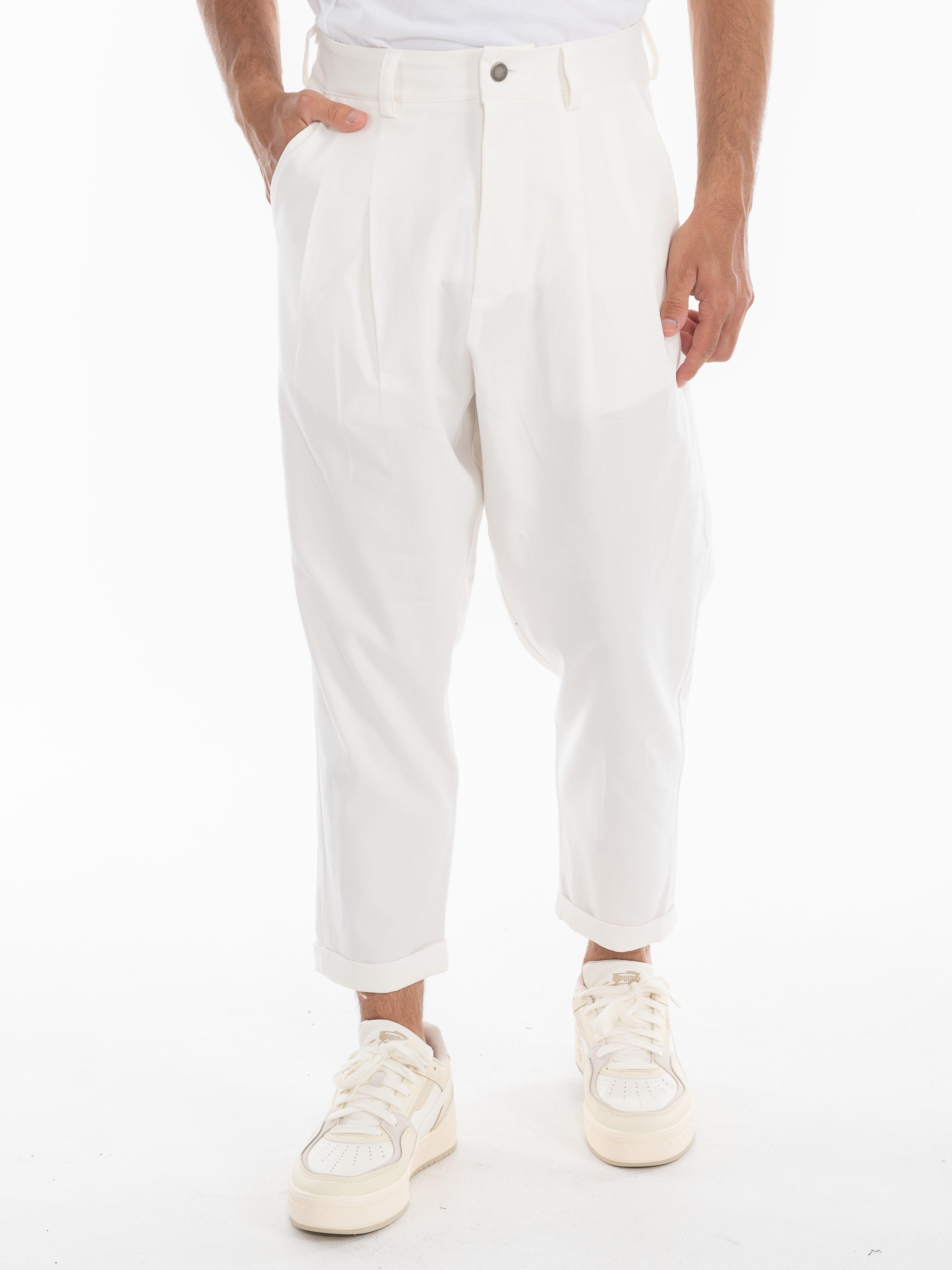 NINETEEN Chino Pants K24-1002 White | CENTROstile Size Small