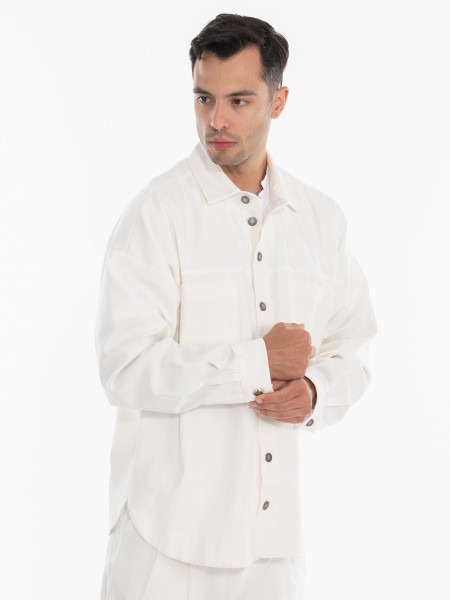 NINETEEN Πουκάμισο - Jacket K24-1001 Λευκό NINETEEN - 2