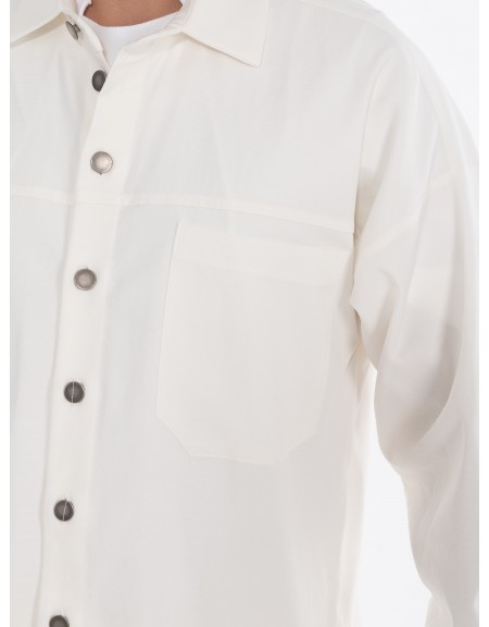 NINETEEN Πουκάμισο - Jacket K24-1001 Λευκό NINETEEN - 4
