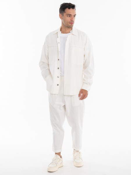 NINETEEN Πουκάμισο - Jacket K24-1001 Λευκό NINETEEN - 9