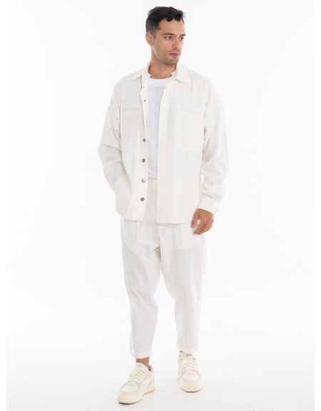 NINETEEN Πουκάμισο - Jacket K24-1001 Λευκό NINETEEN - 9