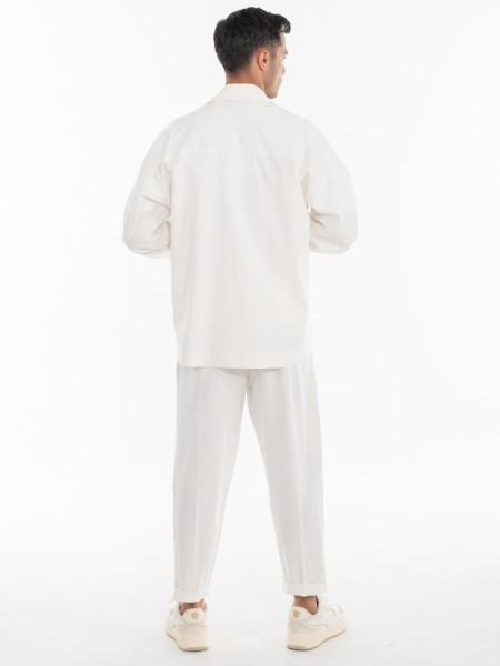 NINETEEN Πουκάμισο - Jacket K24-1001 Λευκό NINETEEN - 12