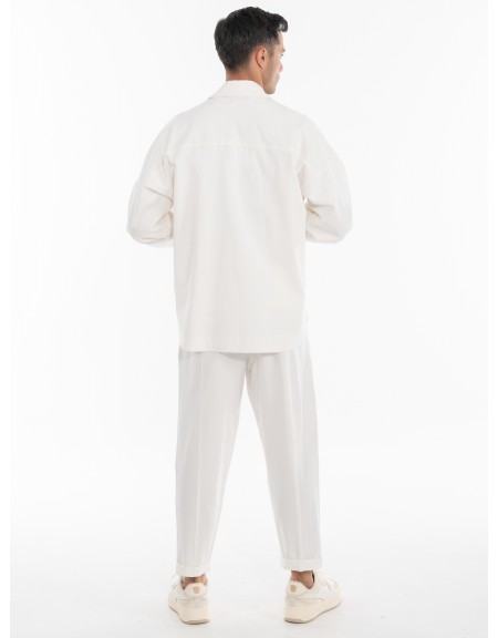 NINETEEN Πουκάμισο - Jacket K24-1001 Λευκό NINETEEN - 12