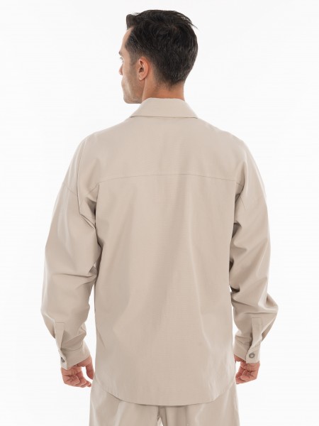 NINETEEN Πουκάμισο - Jacket K24-1001 Μπεζ NINETEEN - 4