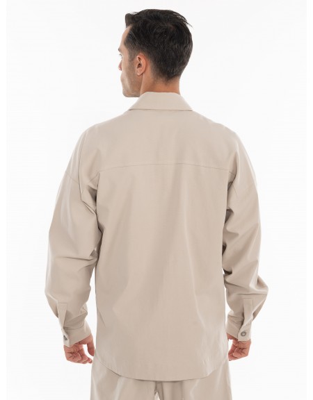 NINETEEN Πουκάμισο - Jacket K24-1001 Μπεζ NINETEEN - 4