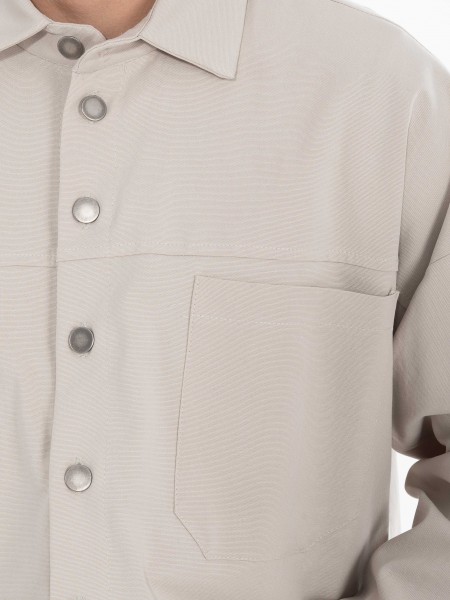 NINETEEN Πουκάμισο - Jacket K24-1001 Μπεζ NINETEEN - 5