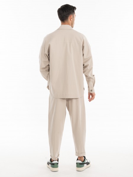 NINETEEN Πουκάμισο - Jacket K24-1001 Μπεζ NINETEEN - 13