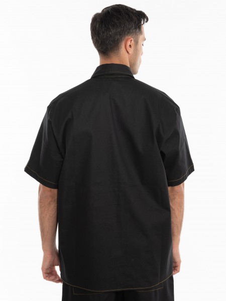 BLACK CIRCUS Jean Short Sleeve Shirt CAU3024S Black BLACK CIRCUS - 4